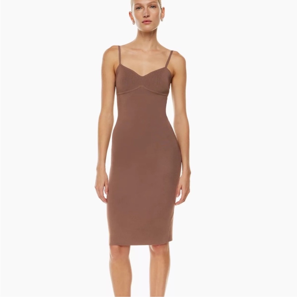 Aritzia Babaton Lariat Dress - Deep Taupe